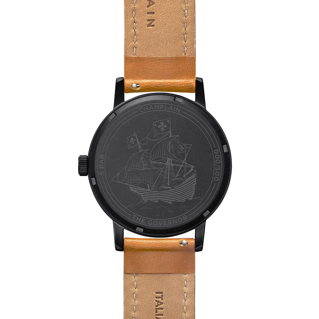 Black - Tan Governor Watch by Champlain